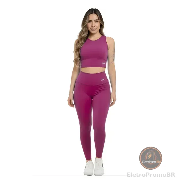 Conjunto Suplex Blackout Zero Transparência Legging E Croppe
