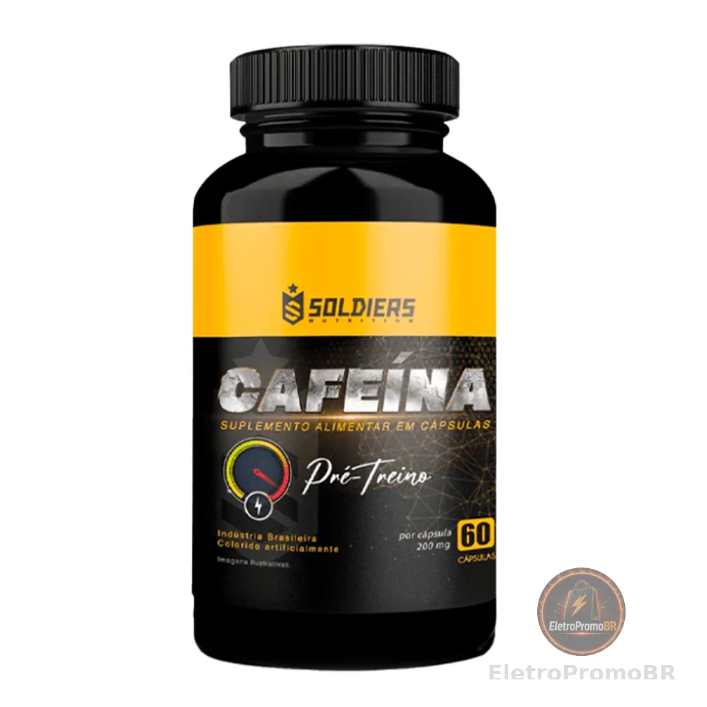➡️ 🔥 Termogênico Cafeína 60 Caps 200mg 100% Pura Soldiers Nutrition Energia Queima de Gordura Definição Corporal