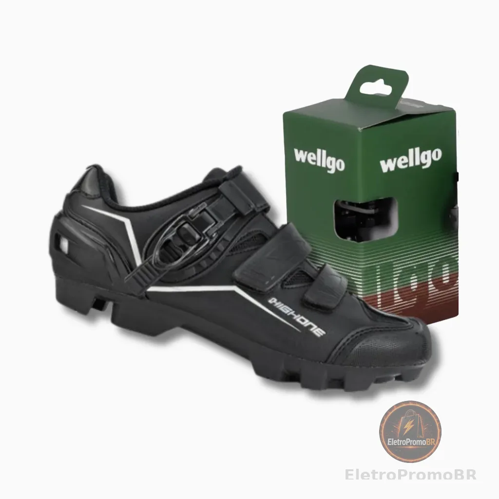 SAPATILHA MTB HIGH ONE FEET  2 VELCROS + 1 TRAVA + PEDAL CLIP WELLGO 823
