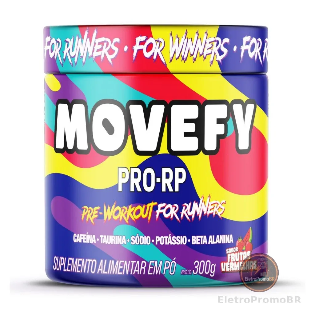 Suplemento Para Corrida Pré Treino Corrida de Rua Running Movefy ProRP 300g Sabor Frutas Vermelhas