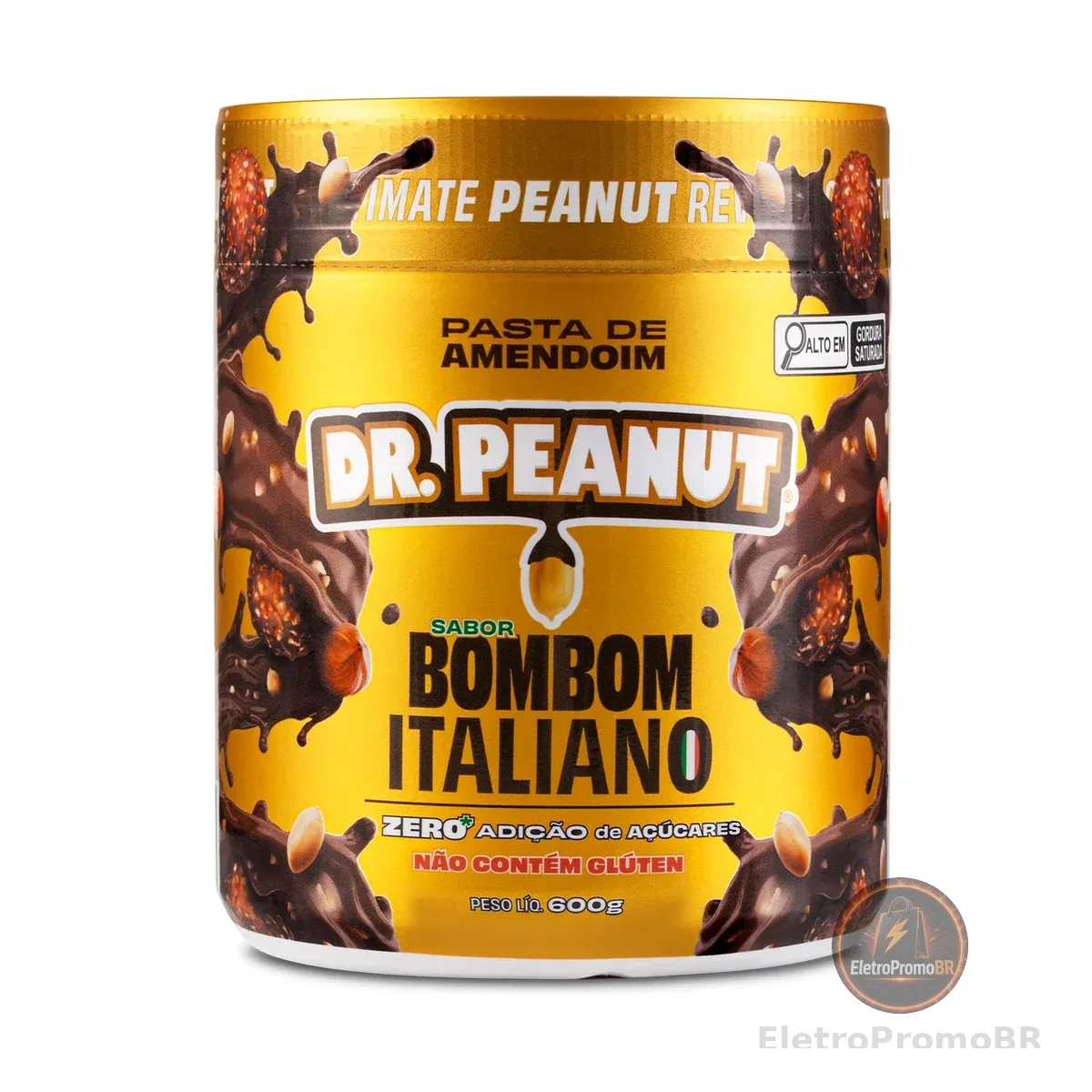 Pasta de Amendoim DR. Peanut Bombom Italiano 600G - Com Whey Protein