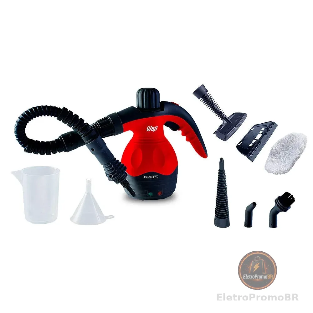 WAP Higienizador a Vapor Vaporizador e Limpador WAPORE FIT Compacto 1000W Elimina Sujeiras Remove Gordura Esteriliza 127V