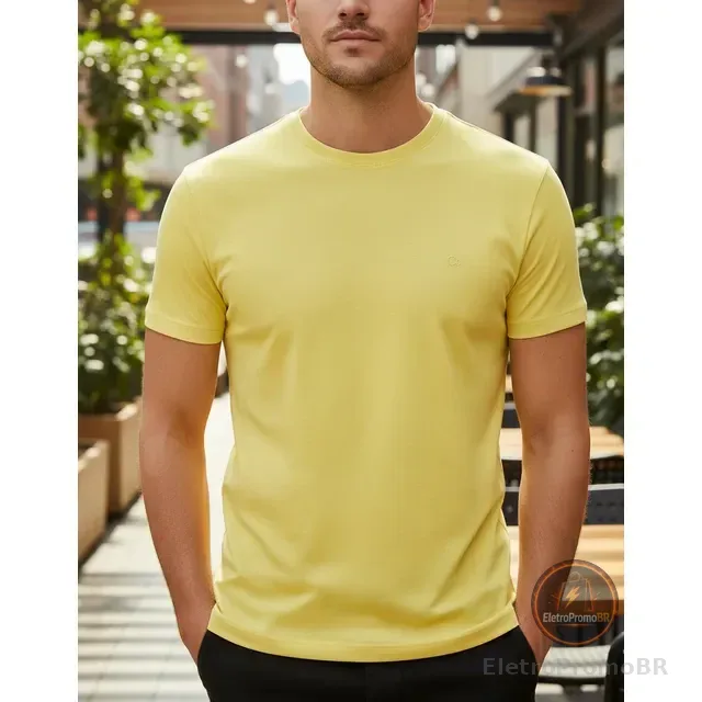 Camiseta Masculina Básica Slim Algodão - Várias Cores Ogochi