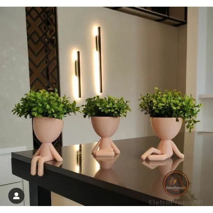 Kit 3 Mini Vasinhos com Planta FLOR artificial Enfeite Bob Robert para Decoração Casa vaso de plástico tamanho mini 6 cm
