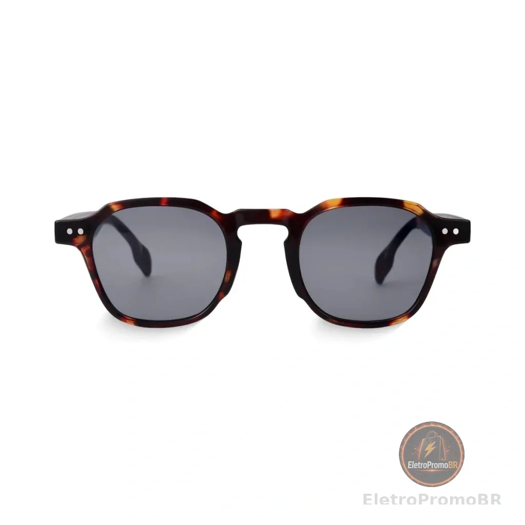 Óculos de Sol Quadrado Viggo Tortoise Savana Unissex UV400 Armação Marmorizada