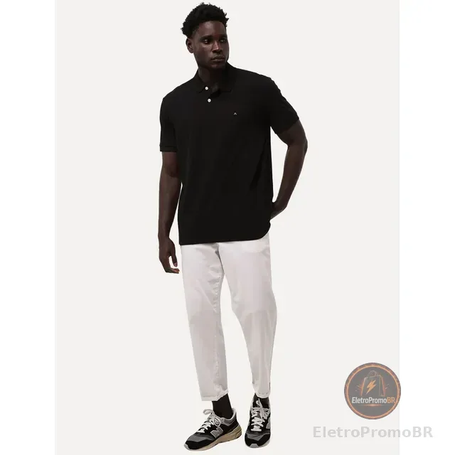 Polo Aramis Masculina Piquet Lisa Light Icon Preta Original