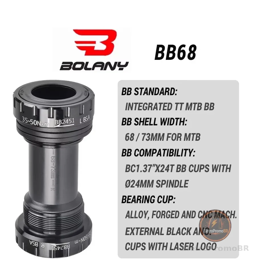 Movimento Central Rolamento Integrado Holowtech Bolany Mtb Road Speed BB92 BB68