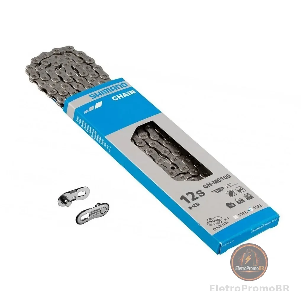 Corrente Shimano Deore Cn M6100 126l C/ Quick Link 12v 1x12v