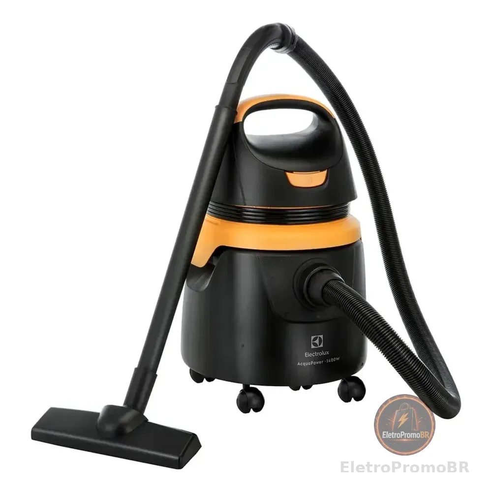 Aspirador De Pó E Água Acqua Power Electrolux 1400w 18l Total 11l Útil Função Sopro Com Conjunto De Acessórios E Rodas 360° Aqp20 Preto/laranja 220v
