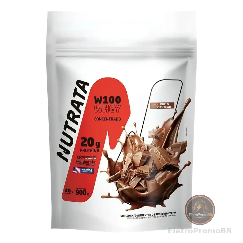 Whey Concentrado Nutrata W100 Doble Chocolate 900g Refil