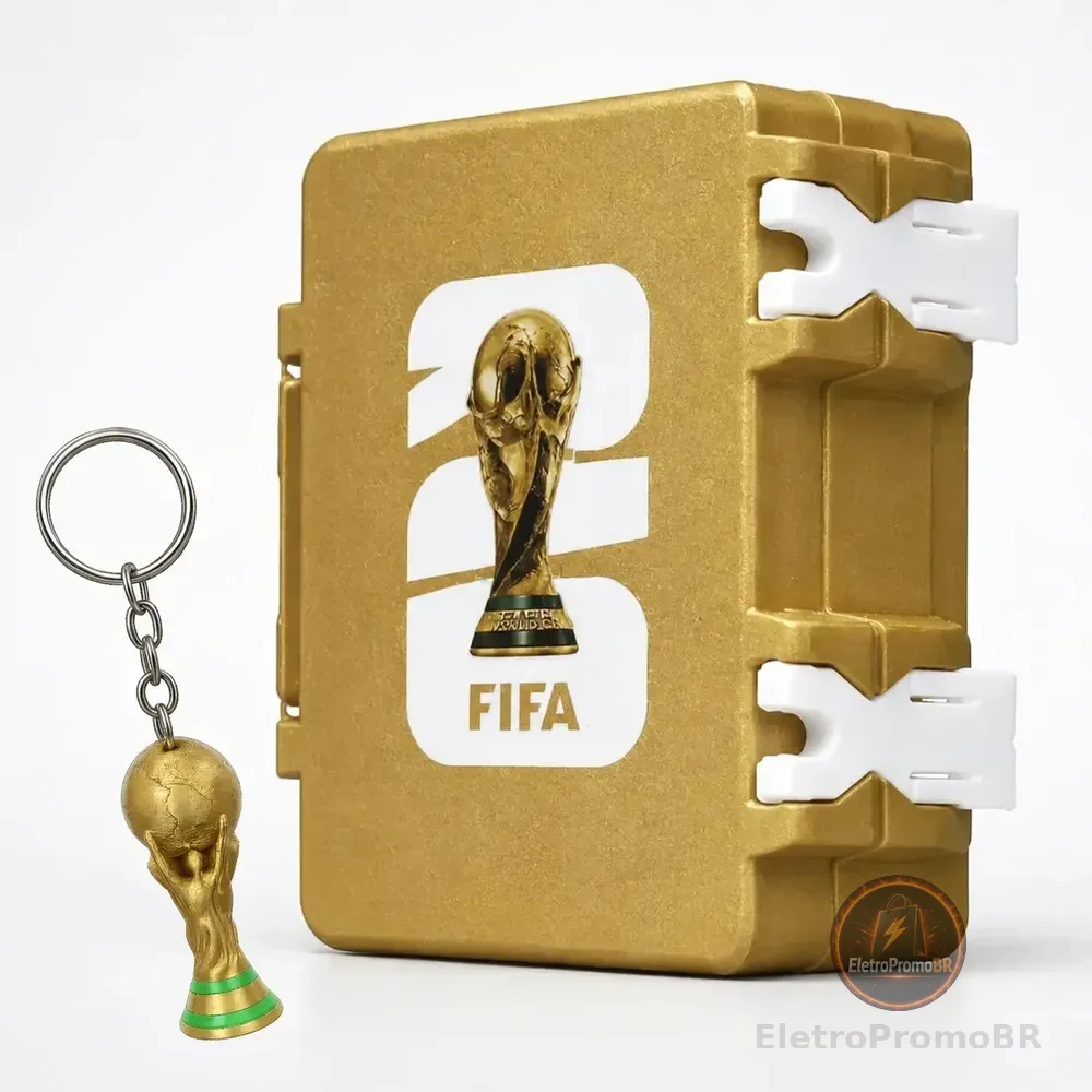 Caixa P Porta Figurinha Album Copa Do Mundo 2026 Organizador Dourado Pq-d2026