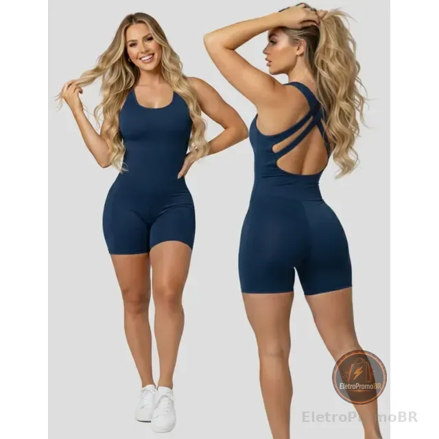 Macaquinho Academia Fitness De Poliamida Zero Transparência