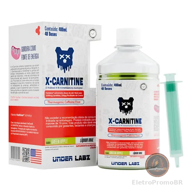 X Carnitine Under Labz S/ Cafeína Picolinato Cromo Carnitina