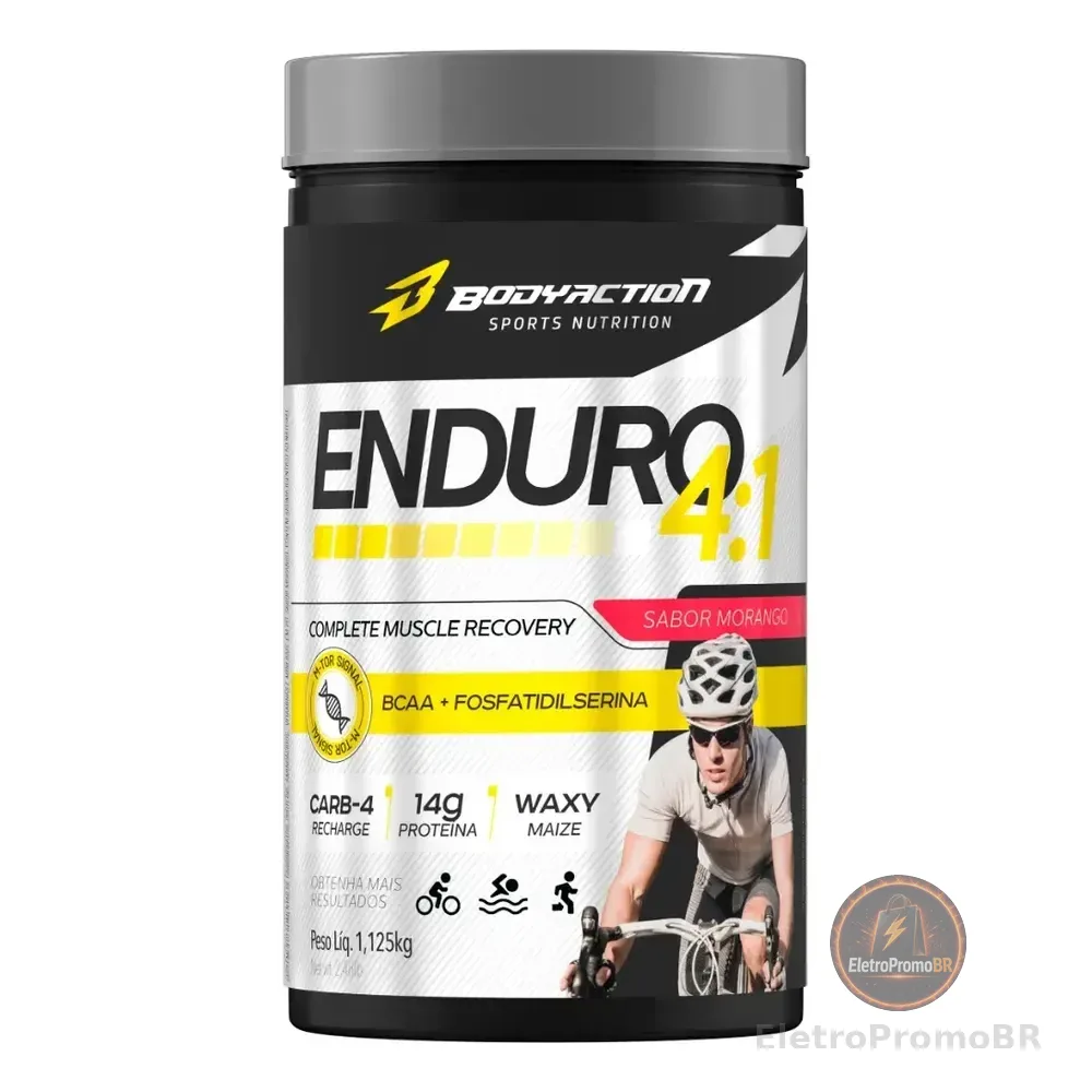 Enduro 4:1 - Repositor Energético C/ Proteína - Bodyaction Sabor Morango