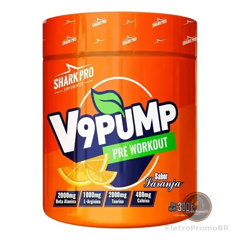 Pré Treino V9 Pump 300g (edição Limitada) - Shark Pro Sabor Refrigerante Laranja