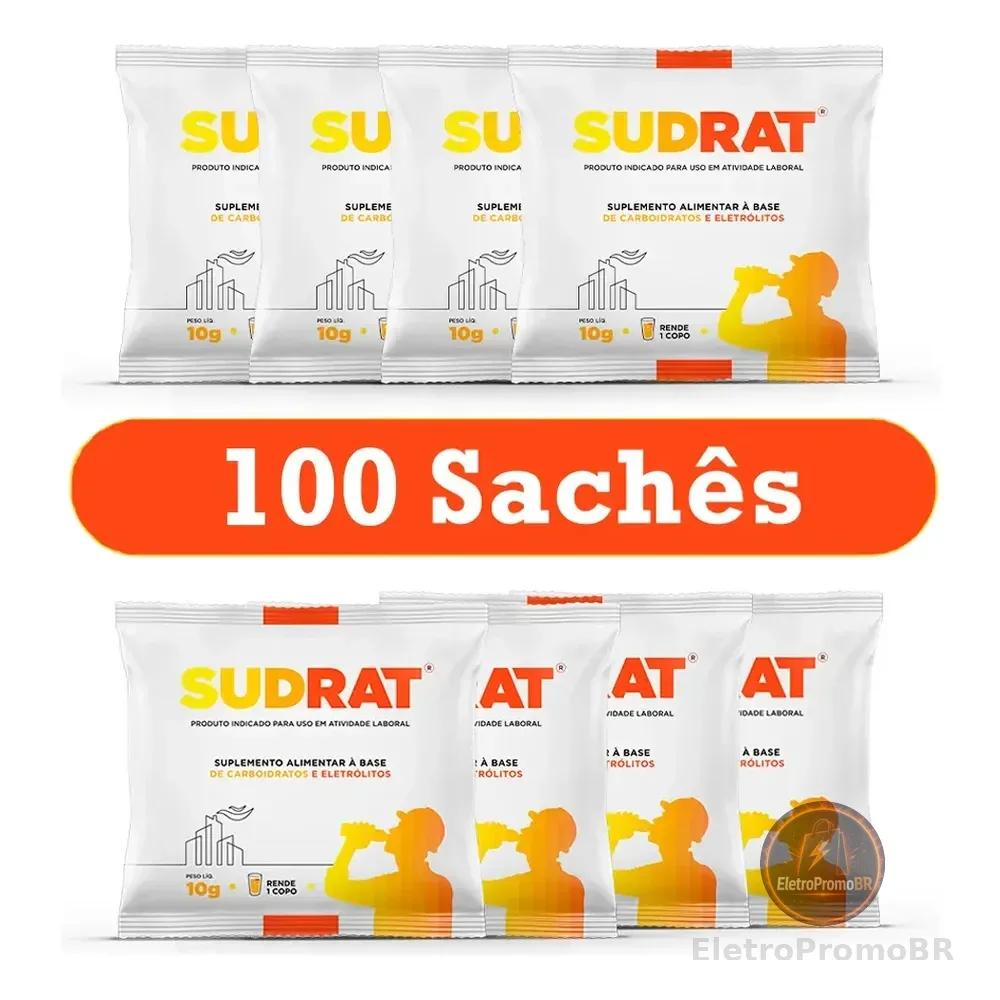 Sudrat Repositor Isotônico Pó Tangerina 100 Sachês 10g Carboidratos