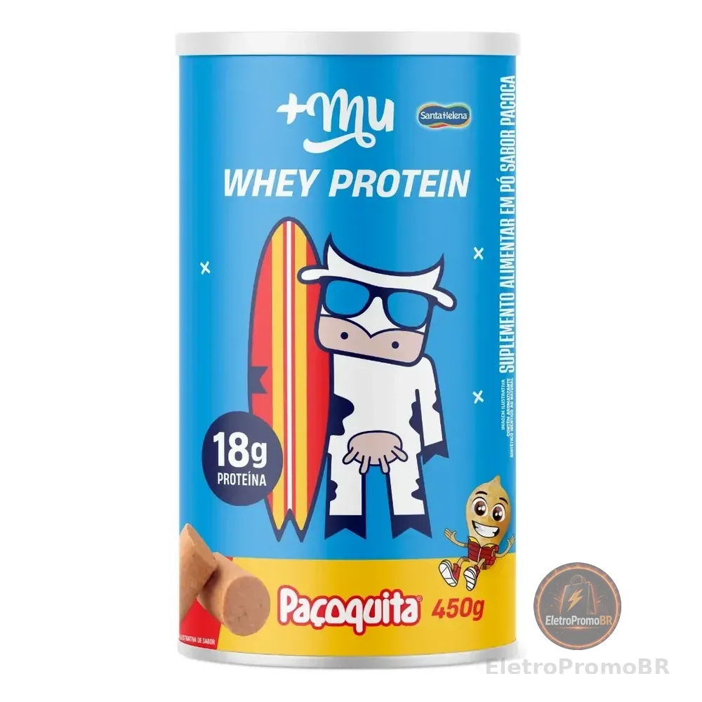Mu Whey Concentrado Sabor Paçoquita - Pote 450g