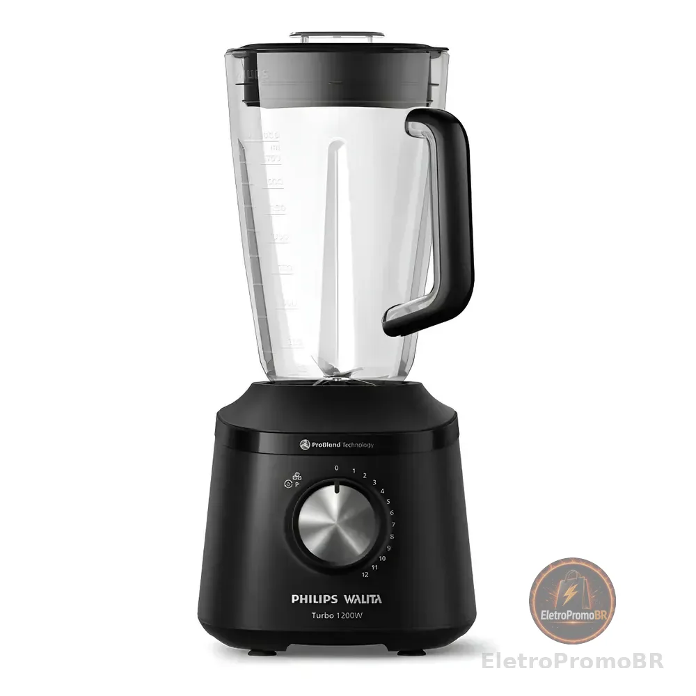 Liquidificador Philips Walita 3000 Hr2271 1200w 3l 12 Vel. Preto 220v