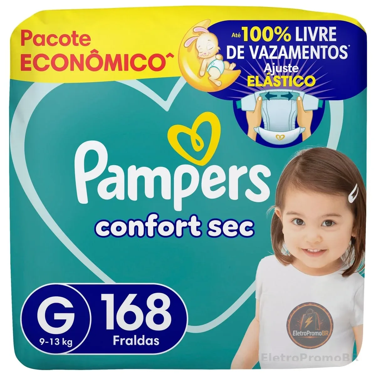 Fralda Pampers Confort Sec Tamanho G 168 Unidades