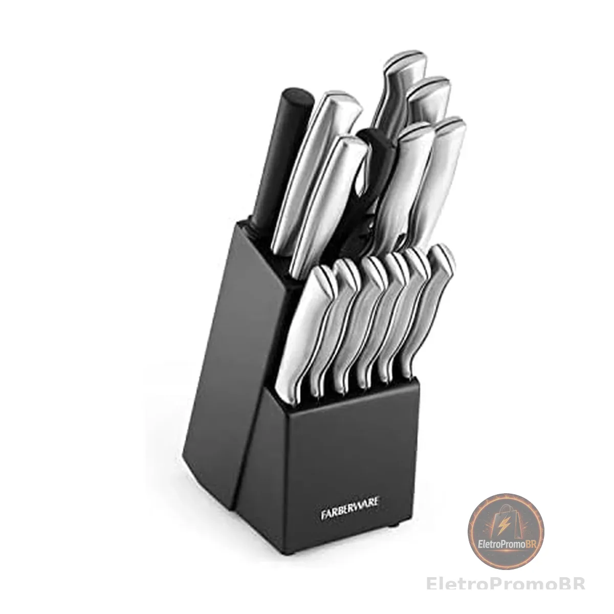 Kit de facas de cozinha Farberware 5152497, preto, 15 peças