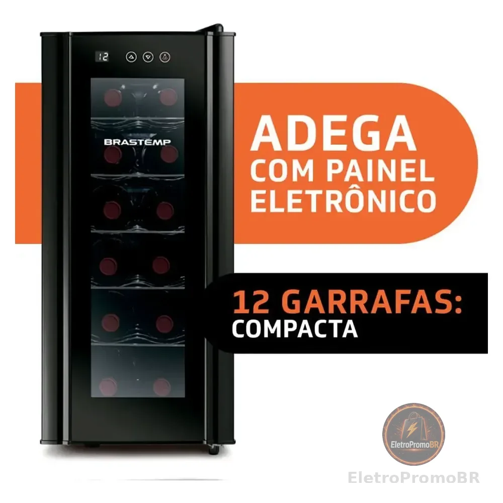 Adega De Vinhos Brastemp Para 12 Garrafas Com Painel Touch Bzc12be Preto 127v