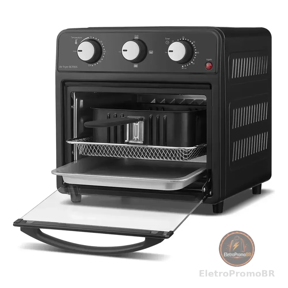 Air Fryer Bella Cuccina 12l 2 Grelhas 1500w Bcfr05 127v Preto