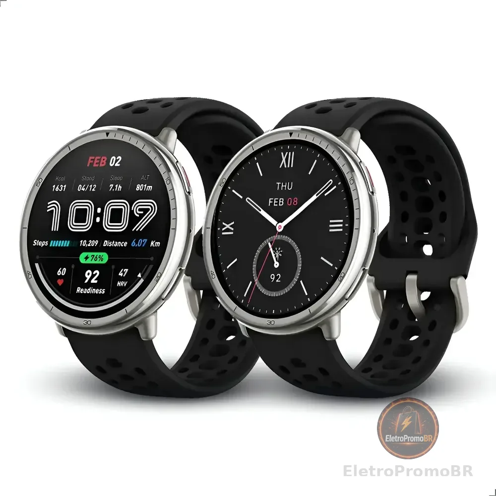 Relógio Smartwatch Amazfit Active 2 Lançamento Gps Preto Preto Prateado