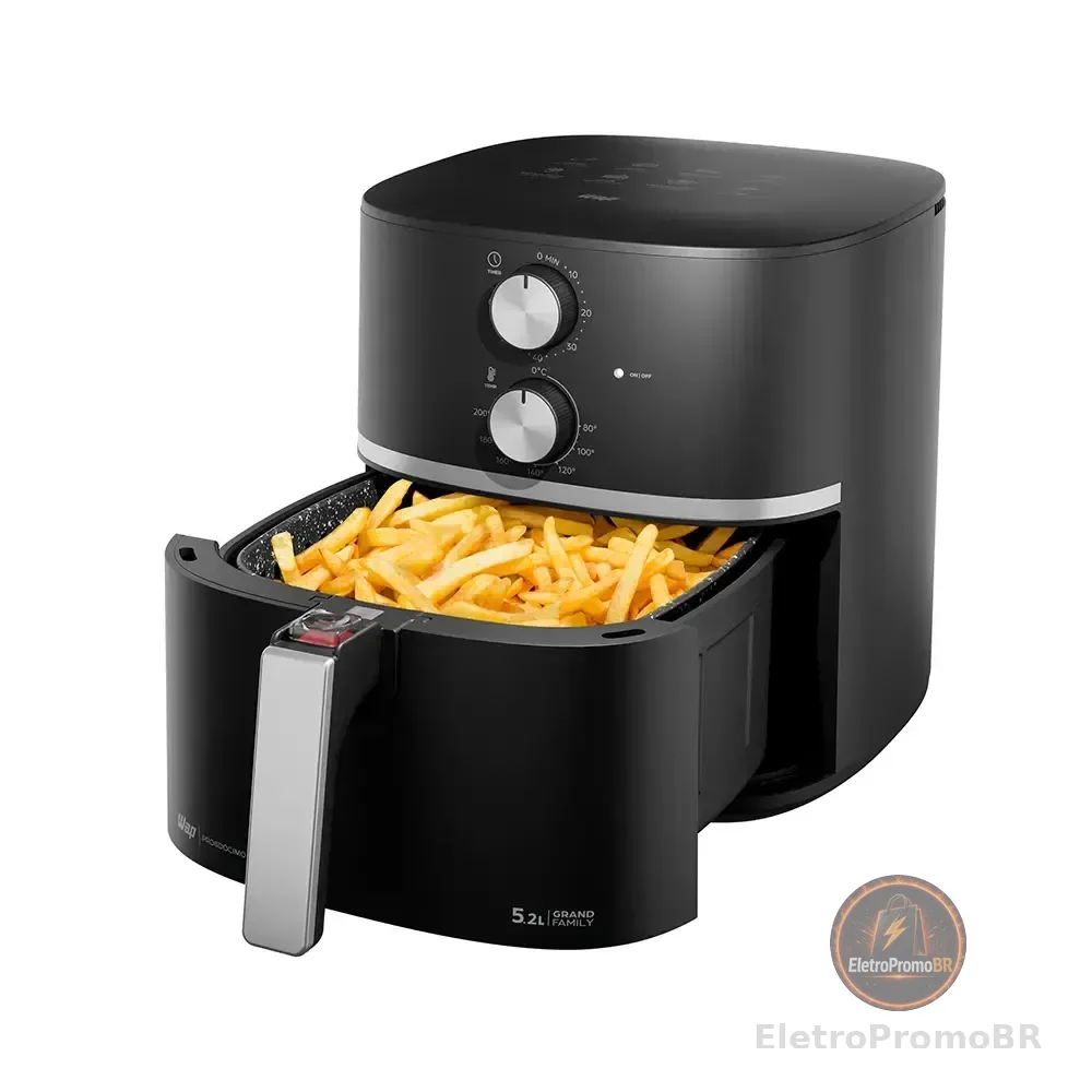 Fritadeira Elétrica Air Fryer Wap Wafg2s 5 Litros Com Revestimento Antiaderente 1500w 220v Preto