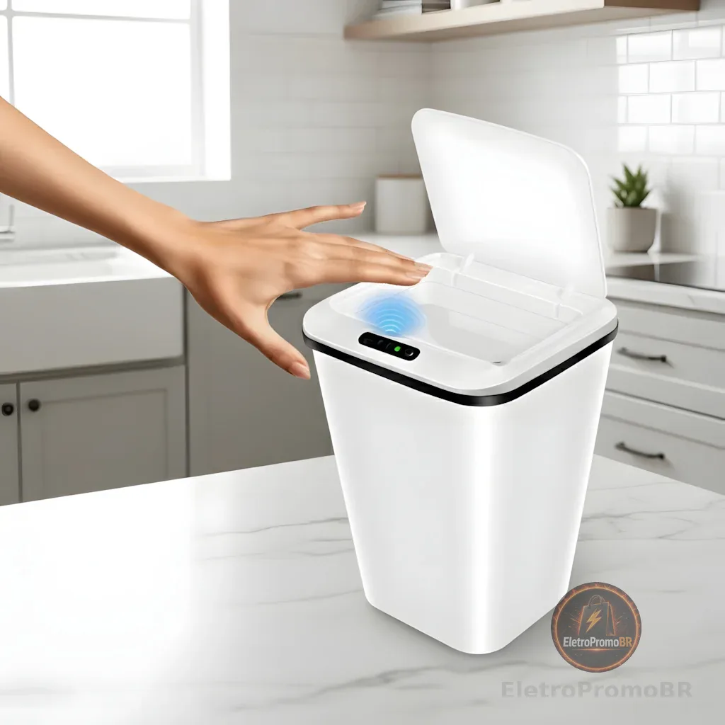 Lixeira Inteligente Com Sensor Automática Banheiro Lixeira Automática De 16 Litros Com Sensor Balde Lixo