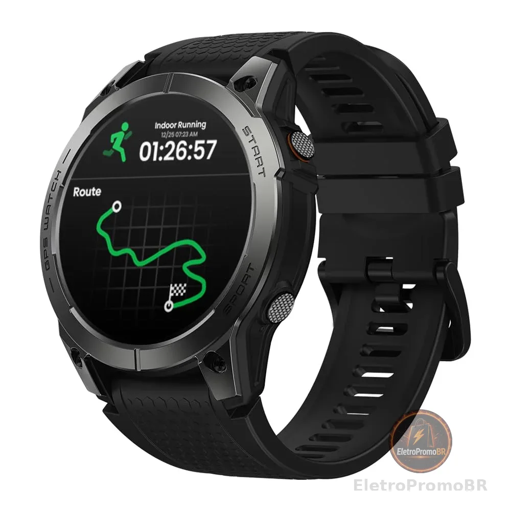 Zeblaze Smart Watch Stratos 3 Pro Relogio Inteligente Masculino Relógio Inteligente, GPS 100+, 5ATM a Prova d'Agua, Chamadas Bluetooth,Android Smart Watch for Android IOS