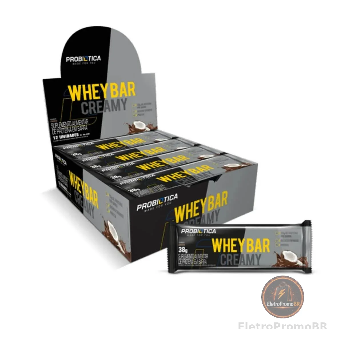 Whey Bar Creamy Probiotica - Sabor: Coco 12 Unidades