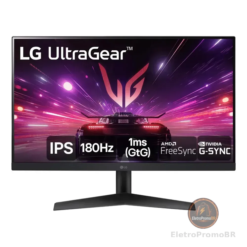 Monitor Gamer LG Ultragear 24 24gs60f-b Ips Full Hd 180hz 1ms (gtg) Nvidia® G-sync® Amd Freesync Hdr10 Srgb 99% Hdmi Displayport Preto 127/220v