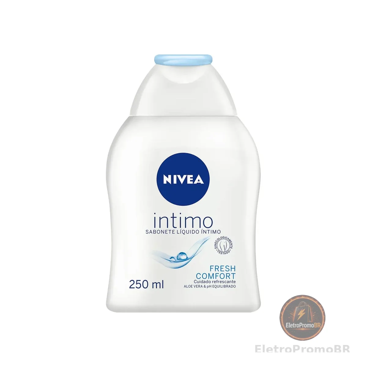 NIVEA Sabonete Líquido Íntimo Fresh Comfort 250ml, Limpeza Suave, Mantém pH Natural, Aloe Vera, Cuidado Refrescante, Uso Diário