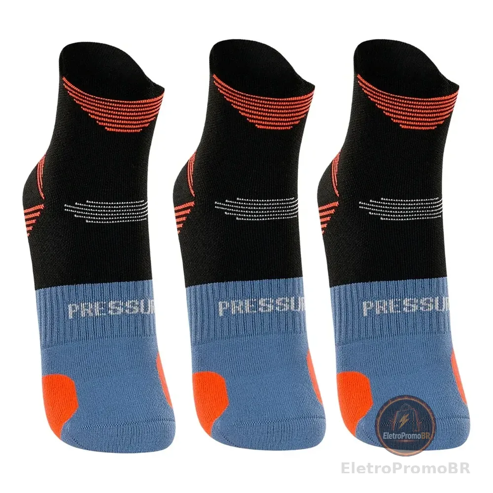 Meia Poliamida Corrida Lupo Cano Curto Dry Anti Bolha 3pares Preto Logo 37-40 (m)