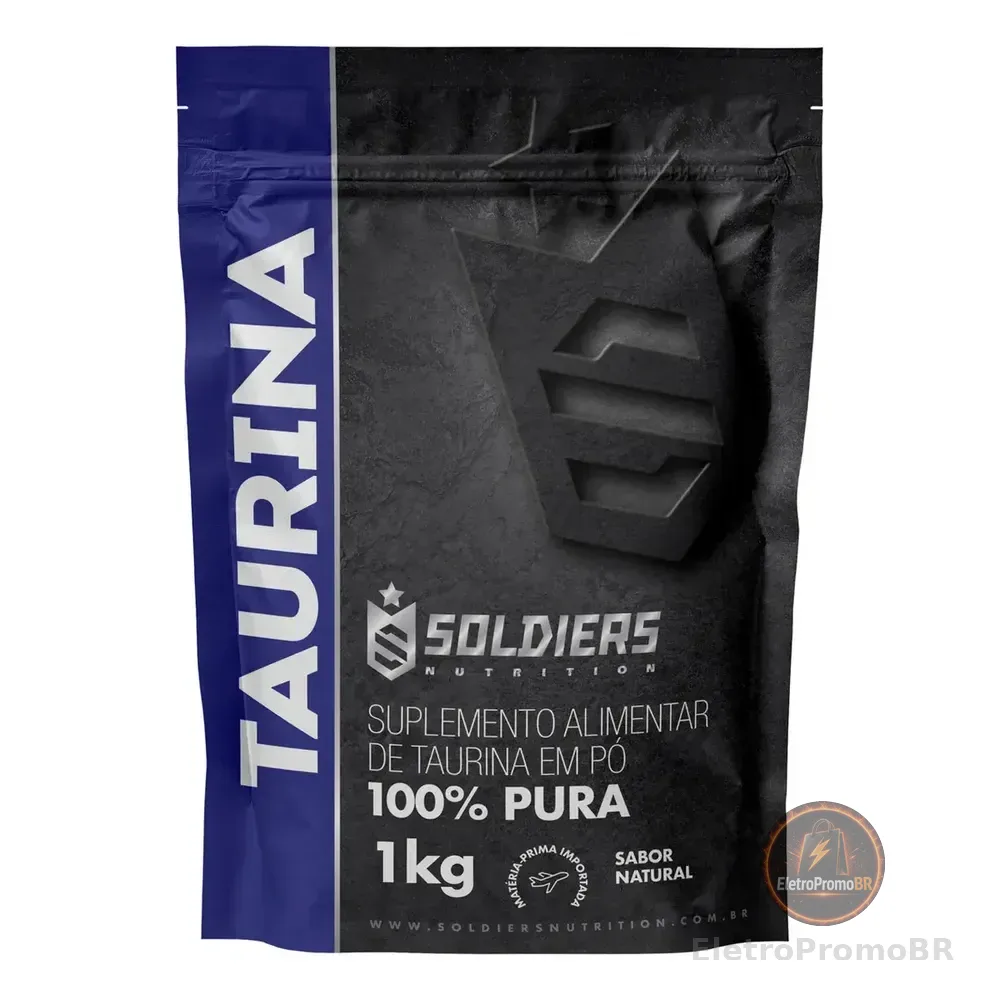 L- Taurina 1kg Suplemento Em Pó 100% Pura Importada - Soldiers Nutrition Sem Sabor