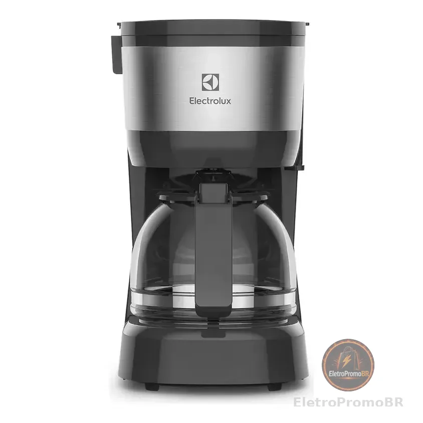 Cafeteira Elétrica Electrolux Jarra Vidro, Acabamento Inox Filtro Permanente Removível Sistema Corta Pingos Capacidade 15 Xicaras 600ml Ecm10 Preto 127v