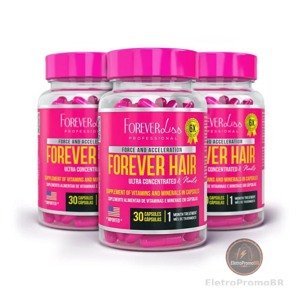 Kit Tratamento 3 Meses Forever Hair Crescimento Capilar