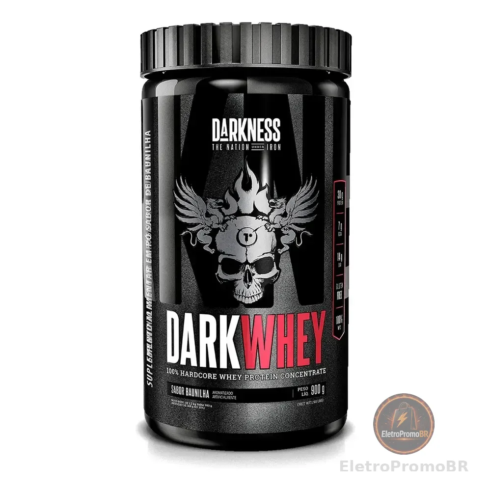Whey Protein Concentrado Dark Whey 100% Baunilha 900g Darkness