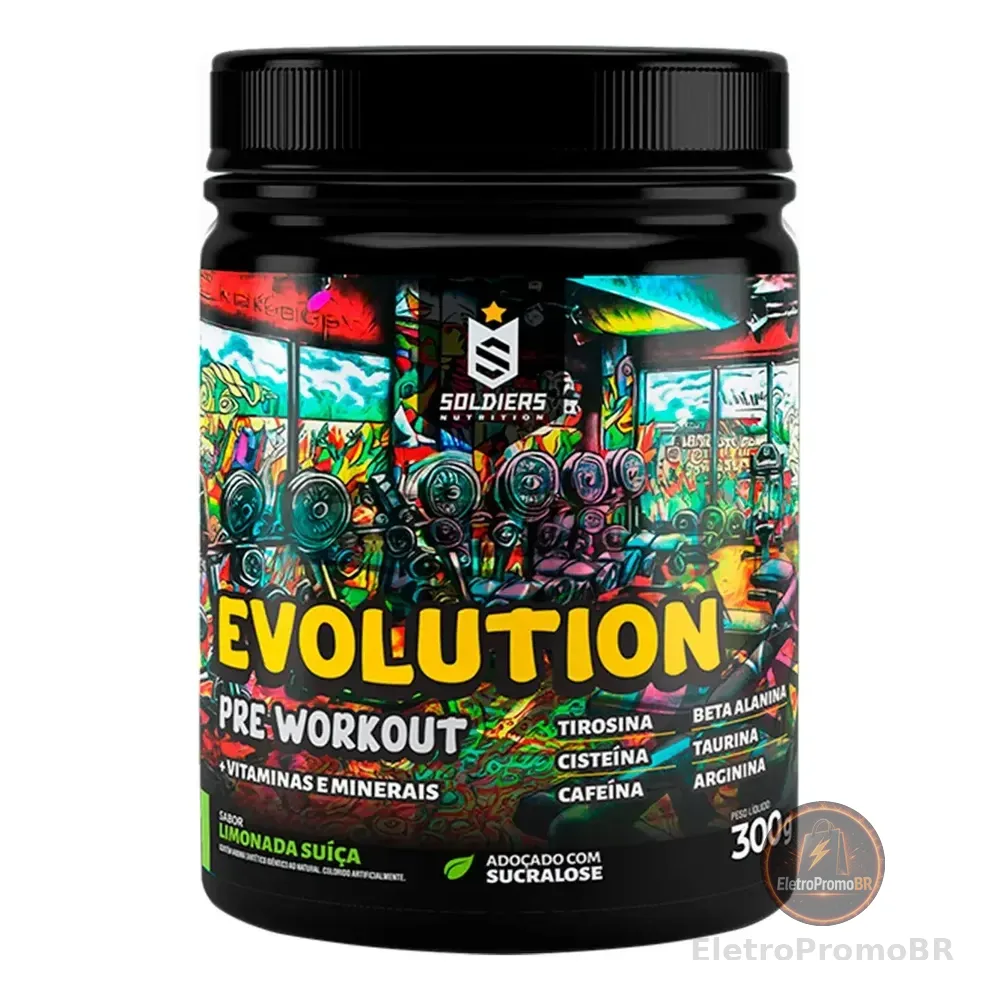 Pré-treino Evolution Workout 300g Termogênico Sabor Limonada Suiça Soldiers Nutrition Energia Foco Treino