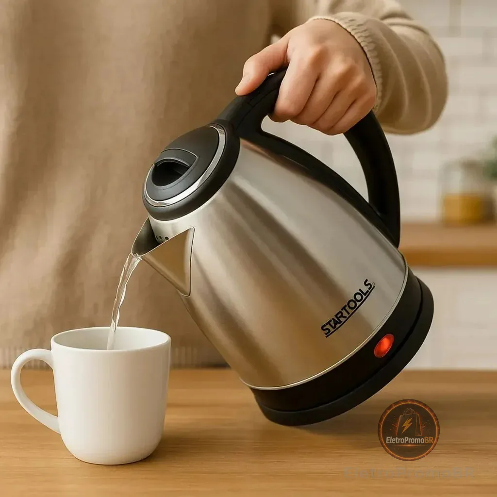 Chaleira Elétrica Jarra 1.8L Café Chá Inox 220v