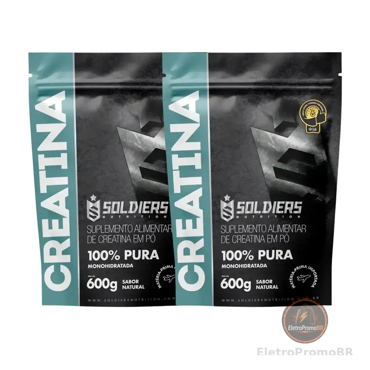 Creatina Monohidratada 1200g Soldiers Nutrition 100% Pura Importada Alta Performance Músculo Treino