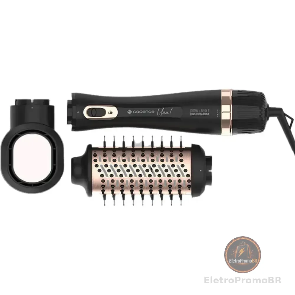 Escova Secadora Cadence 4 Em 1 Bocal Secador Esc800 Preto E Rosa 127/220v