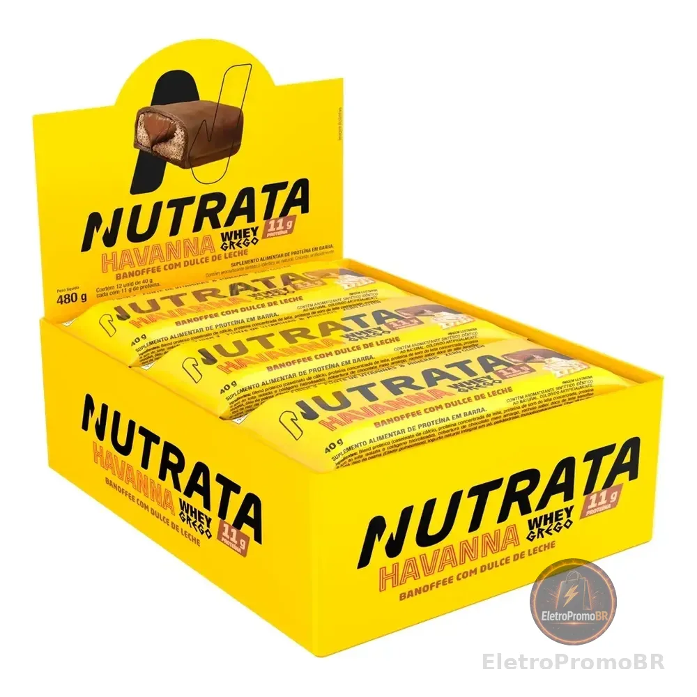 Whey Grego Bar Banoffee Com Doce De Leite - Nutrata 12 Un. - Banoffee Com Doce De Leite