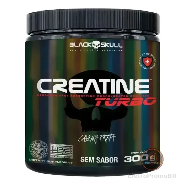Suplemento Em Pó Black Skull Creatine Turbo Sem Sabor 300g