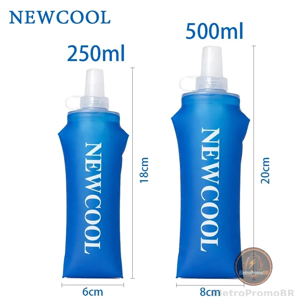 NEWCOOL 250ml ou 500ml Garrafa De Água Dobrável De Silicone Macio Ar Livre Esporte Viajar Correndo Hidratação
