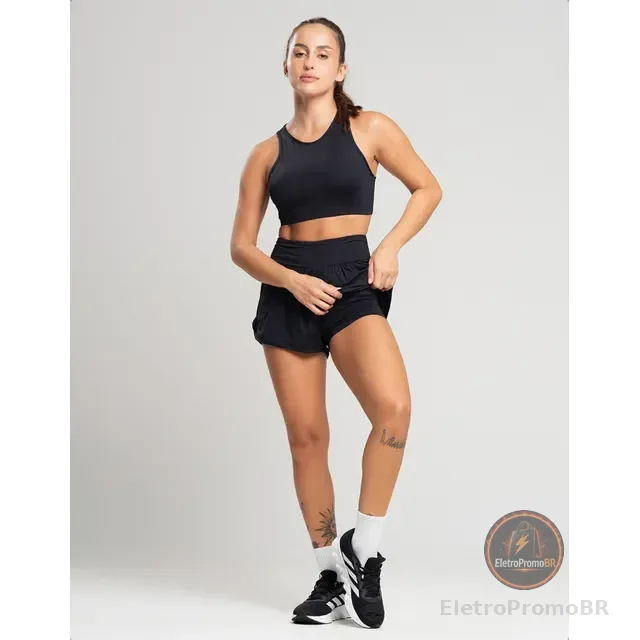Conjunto Fitness Top Short Roupa Academia Feminino Treino