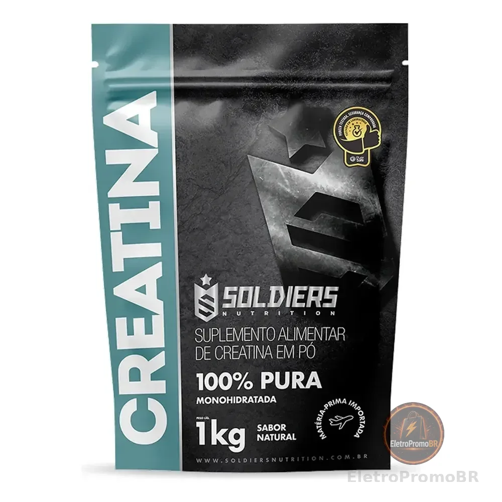 Creatina 1kg Suplemento Monohidratada Em Pó 100% Pura - Soldiers Nutrition Sem Sabor