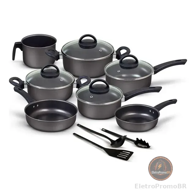 Conjunto Panelas Antiaderente 10 Peças Teflon Várias Cores