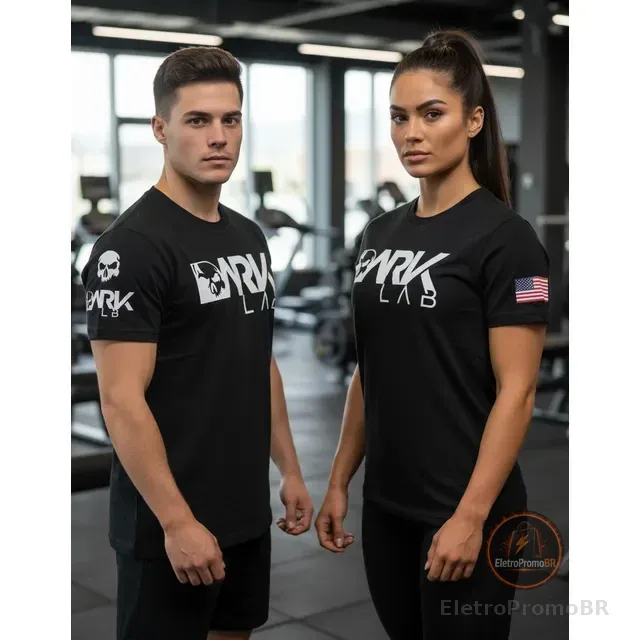 Camiseta Dry-fit  Preta Caveira Unisex Dark Lab