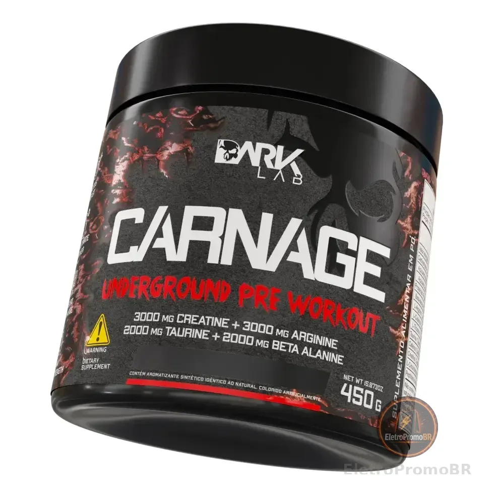 Pre Treino Carnage Uva 450g Com Creatina Dark Lab